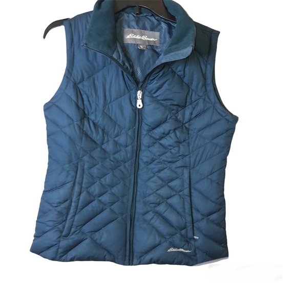 Eddie Bauer Down Quilted Puffer Vest Teal Blue Size Small - Picture 1 of 6